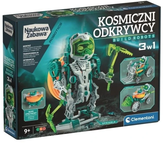Mechanikos laboratorijos konstrukcijų rinkinys - Kosmoso tyrinėtojai - Kurkite robotus 3in1 - Clementoni 50873