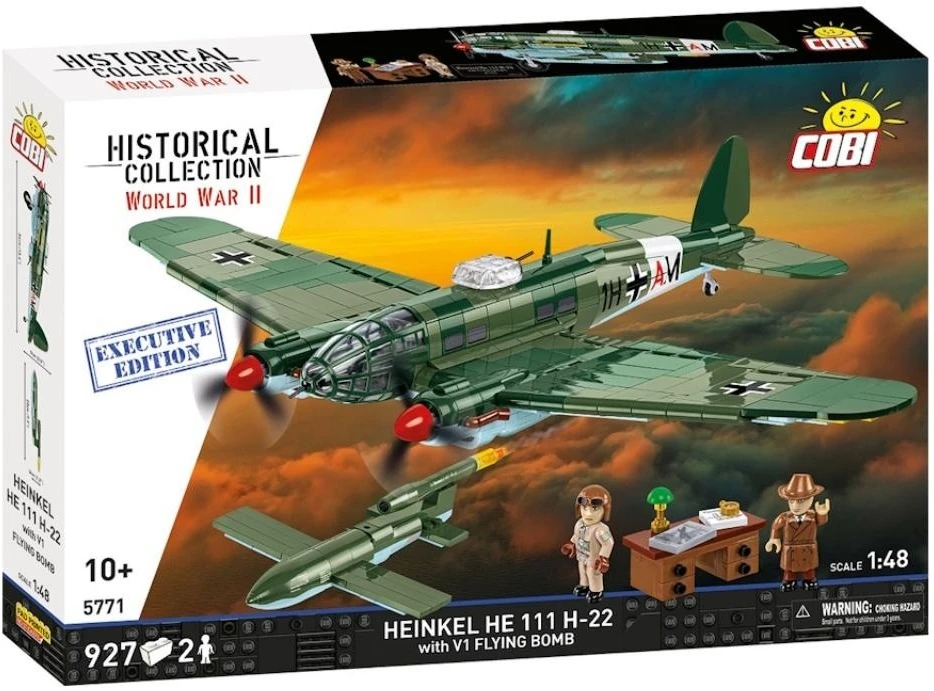 Cobi Klocki „Heinkel he 111 h-22“ su v1 skraidančia bomba, 927 dalys