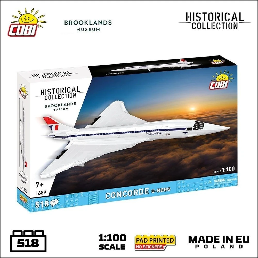 Cobi Klocki samolot concorde g-bbdg 518 dalys