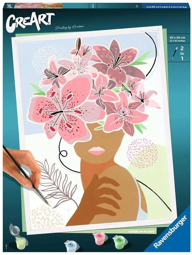 Ravensburger Tapyba pagal skaičius CreArt Flowers on my Mind 20275