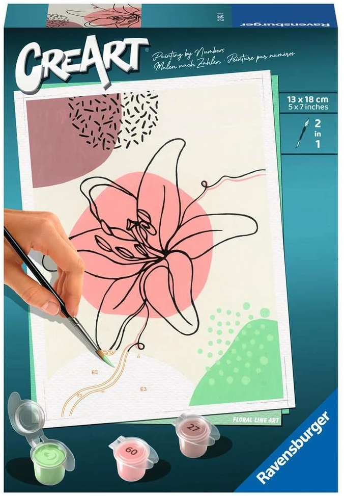 Dėlionė Ravensburger Tapyba pagal skaičius CreArt Floral Line Art 23542