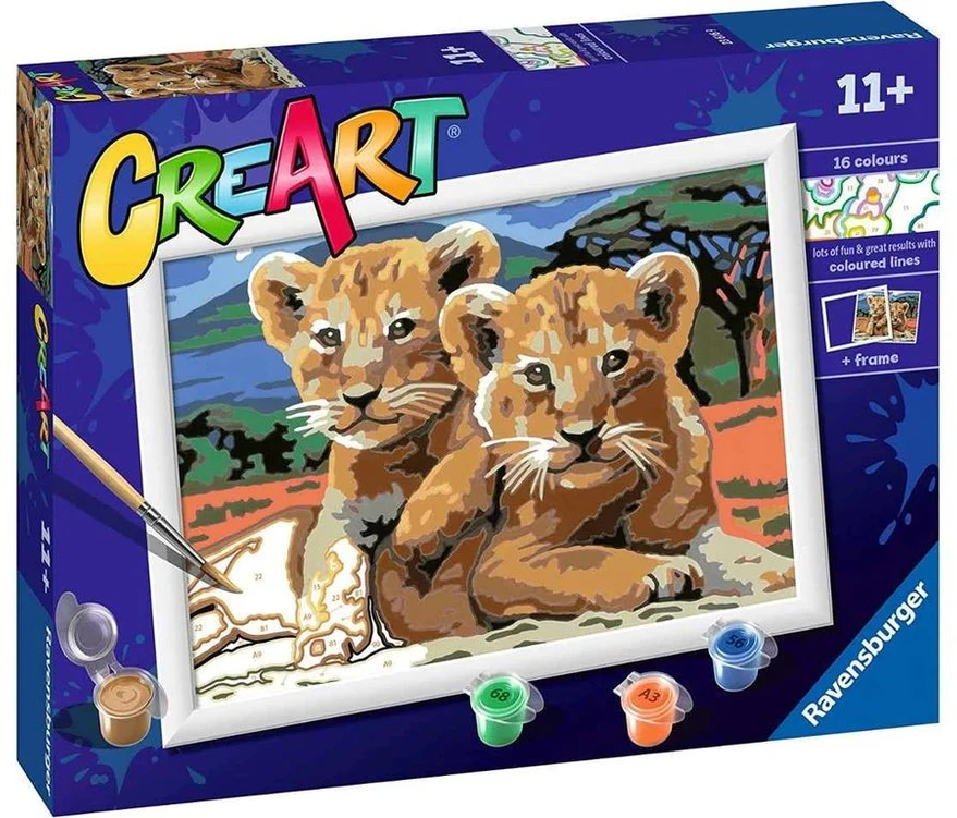 Tapymas pagal skaičius Little Lion Cubs 23616 Ravensburger