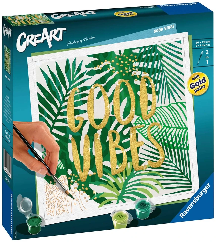Tapymas pagal skaičius CreArt Good Vibes 28999 Ravensburger 20x20cm
