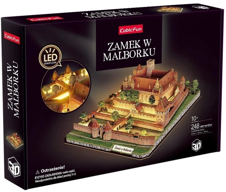 CubicFun 3D dėlionė Malborko pilis su LED