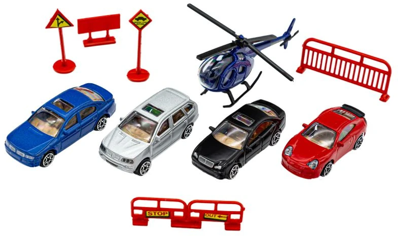 Daugiaaukštis žaislinis automobilių parkingas su keltuvu ir plovykla