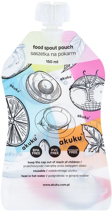 AKUKU daugkartiniai maišeliai kūdikių tyrelei laikyti, 5 vnt., А0056
