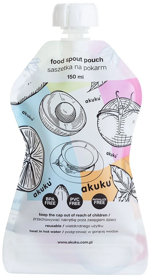 AKUKU daugkartiniai maišeliai kūdikių tyrelei laikyti, 5 vnt., А0056