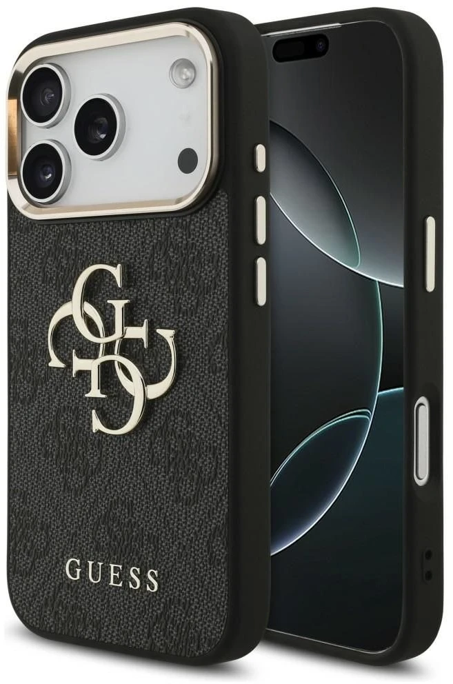 Dėklas Guess 4G Big 4G Classic Logo Case for iPhone 17 Pro / 18 Pro - Juoda ir auksinė