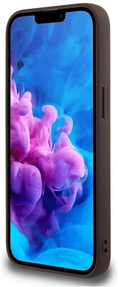 Guess PU 4G Metal Logo iPhone 16e dėklas telefonui, rudos spalvos