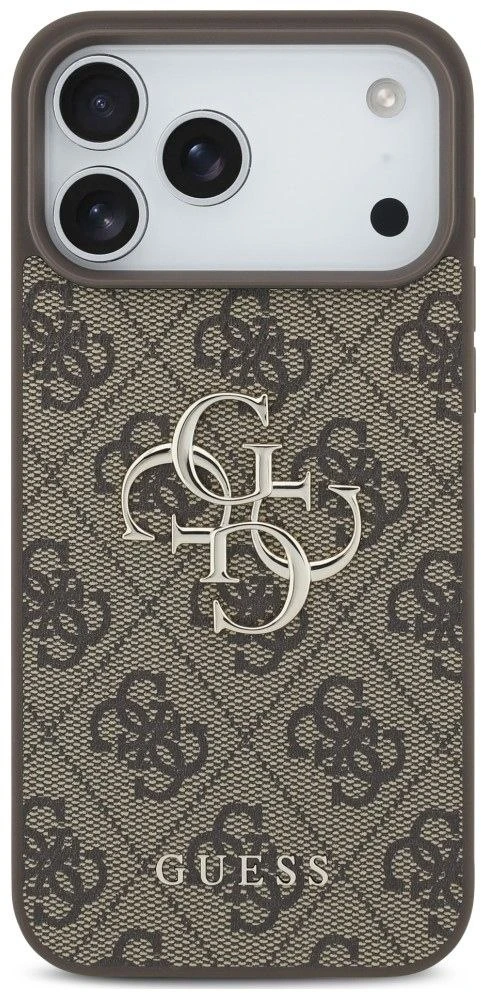 Guess 4G Big Logo dėklas, skirtas iPhone 17 Pro / 18 Pro – Rudas