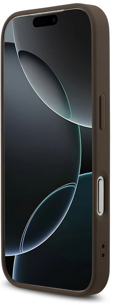 GUESS dėklas, skirtas IPHONE 17 Pro, suderinamas su MagSafe GUHMP17LP4RPSW (4G spausdintos juostelės), rudas