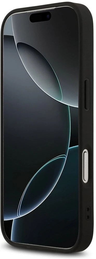 GUESS dėklas, skirtas IPHONE 17 Pro, suderinamas su MagSafe GUHMP17LP4RPSK (4G spausdintos juostelės), juodas