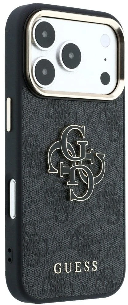 Dėklas Guess 4G & Big Resin Logo, skirtas iPhone 18 Pro / iPhone 17 Pro, juodas