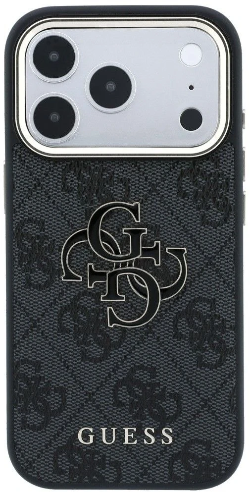 Dėklas Guess 4G & Big Resin Logo, skirtas iPhone 18 Pro Max / iPhone 17 Pro Max, juodas