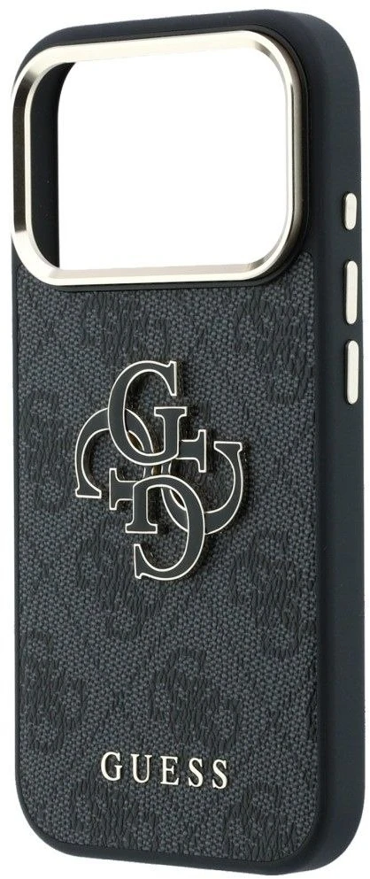 Dėklas Guess 4G & Big Resin Logo, skirtas iPhone 18 Pro Max / iPhone 17 Pro Max, juodas