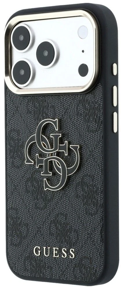 Dėklas Guess 4G & Big Resin Logo, skirtas iPhone 18 Pro Max / iPhone 17 Pro Max, juodas
