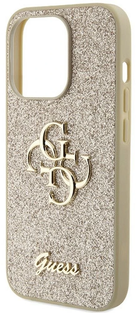 Dėklas GUESS GUHCP15LHG4SGD IPHONE 15 PRO 6.1 "GOLD/GOLD HARDCASE GLITTER SCRIPT BIG 4G
