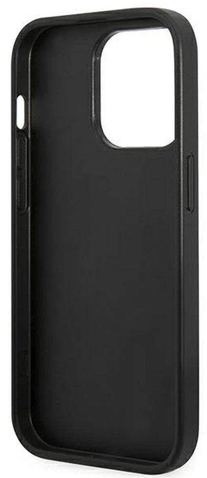 Guess GUHCP14LHGGSHK iPhone 14 Pro 6,1″ juodos spalvos kietas dėklas Glitter Script