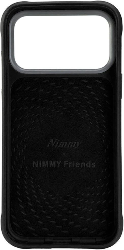 NIMMY dėklas BIG EYED LYING GIANT PANDA, suderinamas su MagSafe, skirta IPHONE 18 Pro/17 Pro, juodas