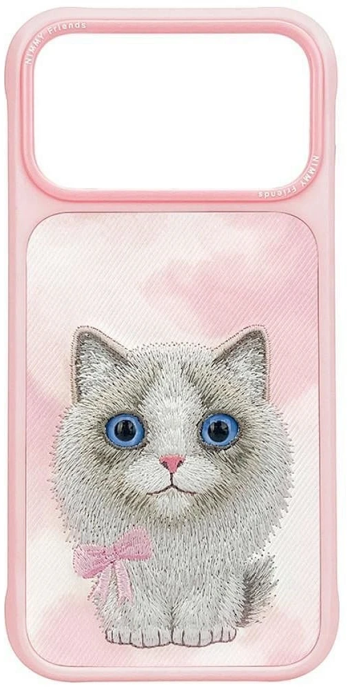 NIMMY dėklas BIG EYED RAGDOLL skirtas IPHONE 18 Pro/17 Pro rožinis