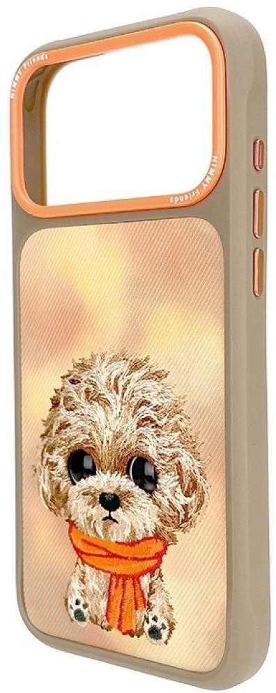 NIMMY dėklas BIG EYED TEDDY POODLE, skirtas IPHONE 18 Pro/17 Pro, rudos spalvos