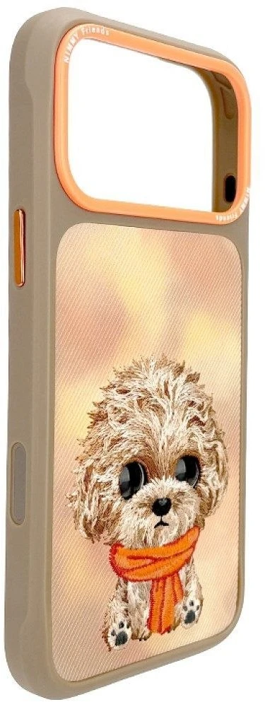 NIMMY dėklas BIG EYED TEDDY POODLE, skirtas IPHONE 18 Pro/17 Pro, rudos spalvos
