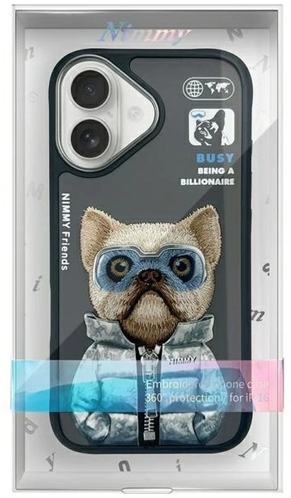 Nimmy dėklas iPhone 16 6.1″ juodos spalvos Cool&Cute 2.0 Dog