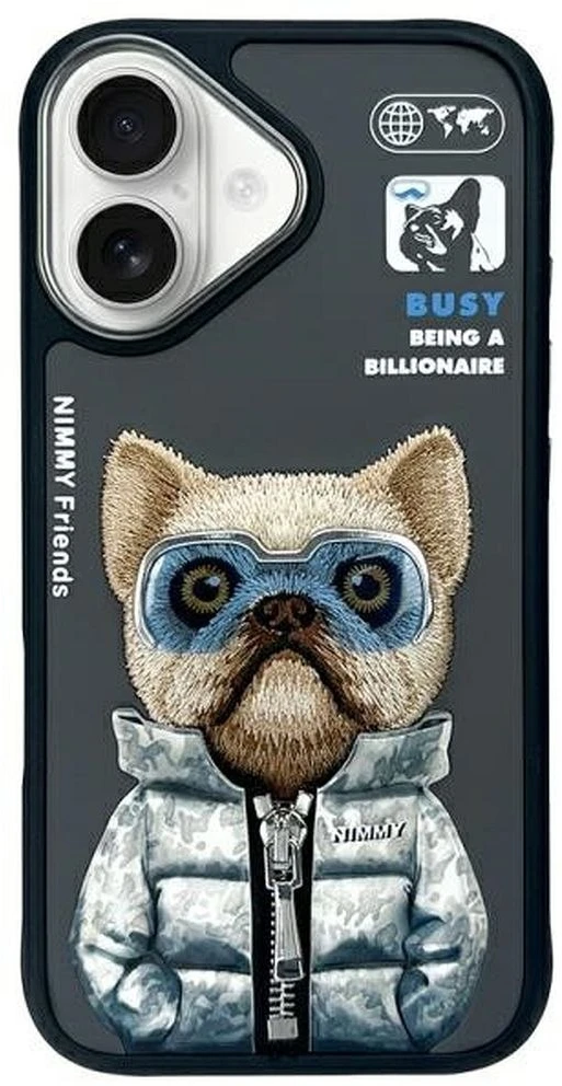 Nimmy dėklas iPhone 16 6.1″ juodos spalvos Cool&Cute 2.0 Dog
