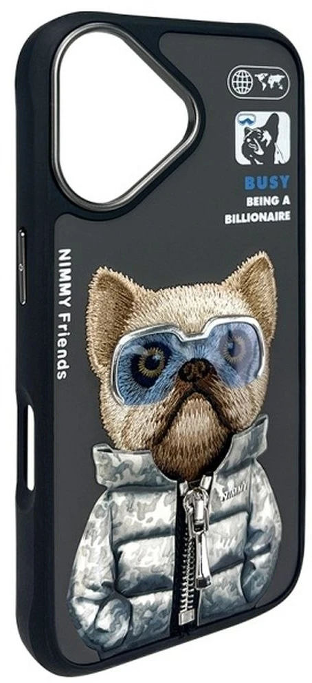 Nimmy dėklas iPhone 16 6.1″ juodos spalvos Cool&Cute 2.0 Dog