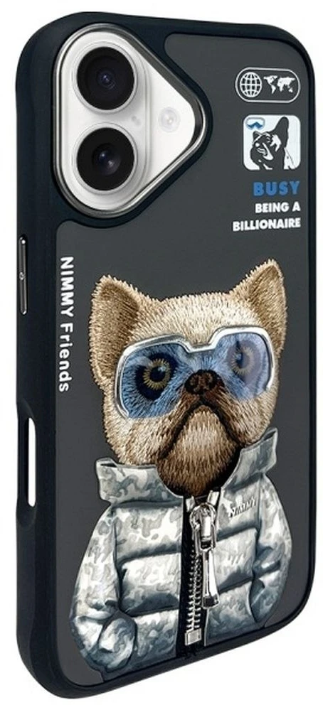 Nimmy dėklas iPhone 16 6.1″ juodos spalvos Cool&Cute 2.0 Dog