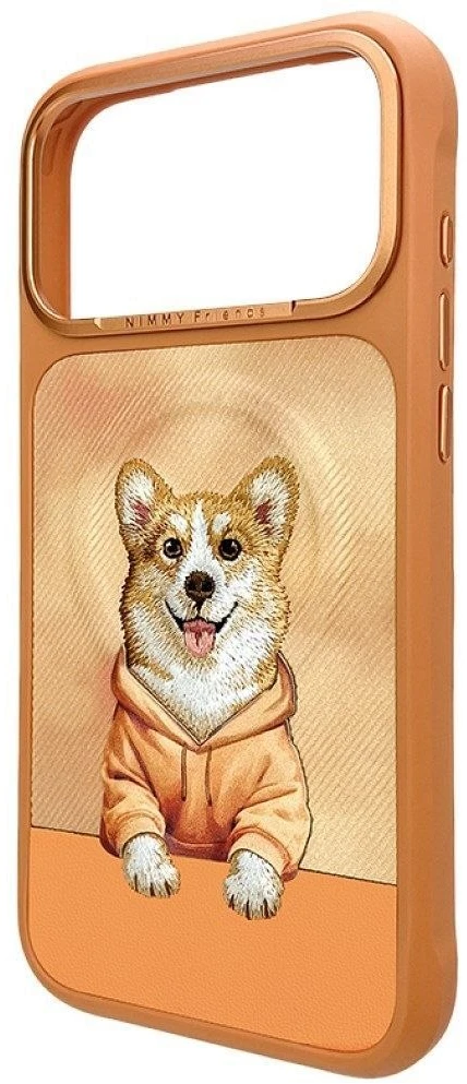 NIMMY dėklas GENTLE PETS SERIES DOG suderinamas su MagSafe, skirtas IPHONE 18 Pro/17 Pro, oranžinis
