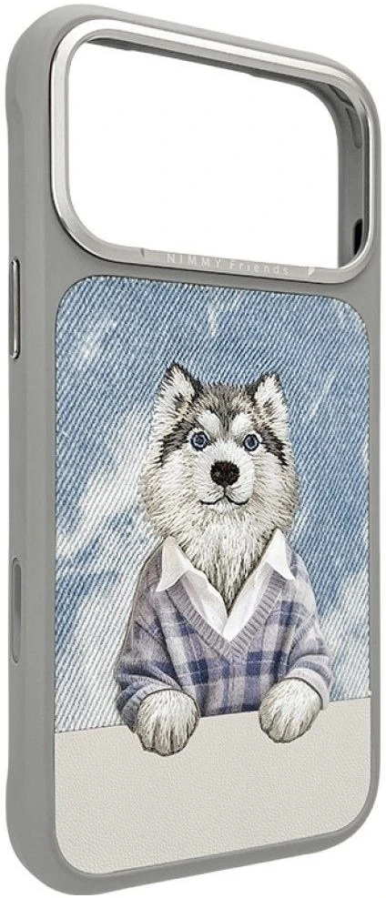 NIMMY dėklas GENTLE PETS SERIES DOG, suderinamas su MagSafe, skirtas IPHONE 18 Pro/17 Pro, pilkas