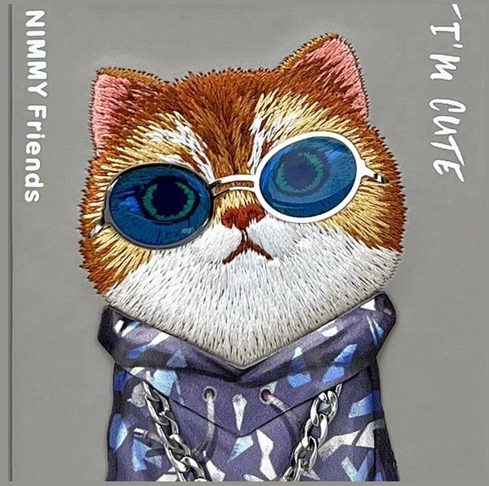 Nimmy dėklas iPhone 16 Pro Max 6,9" pilkas Glasses Cool Cat