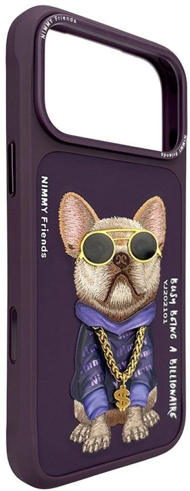 NIMMY dėklas akiniai COOL DOG, skirtas IPHONE 18 Pro/17 Pro, violetinė