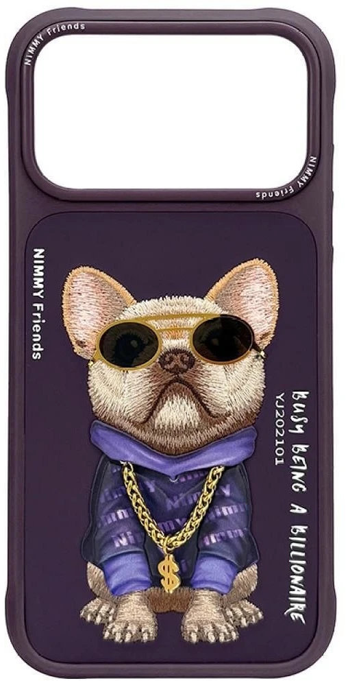NIMMY dėklas akiniai COOL DOG, skirtas IPHONE 18 Pro/17 Pro, violetinė