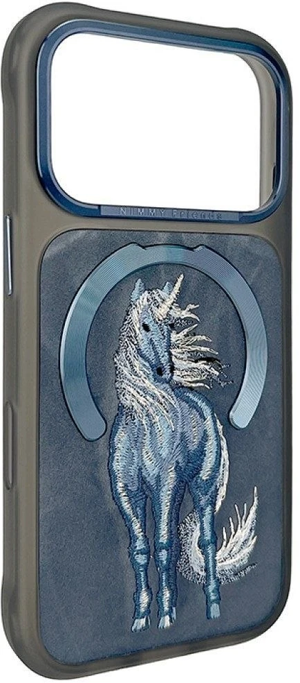 NIMMY dėklas MAGNETIC FANTASY ANIMAL UNICORN, suderinamas su MagSafe, skirtas IPHONE 18 Pro Max/17 Pro Max, mėlynas