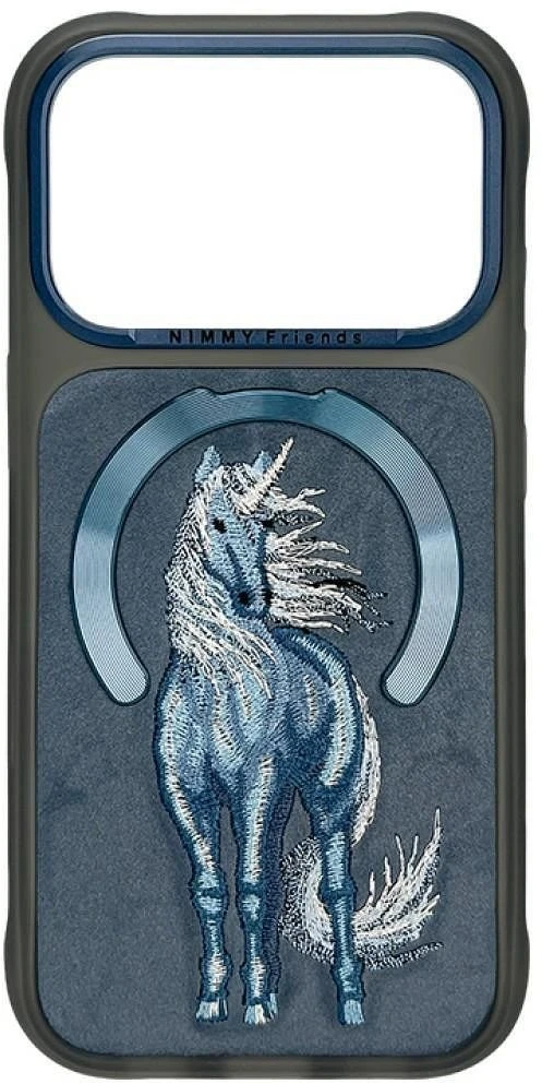 NIMMY dėklas MAGNETIC FANTASY ANIMAL UNICORN, suderinamas su MagSafe, skirtas IPHONE 18 Pro Max/17 Pro Max, mėlynas