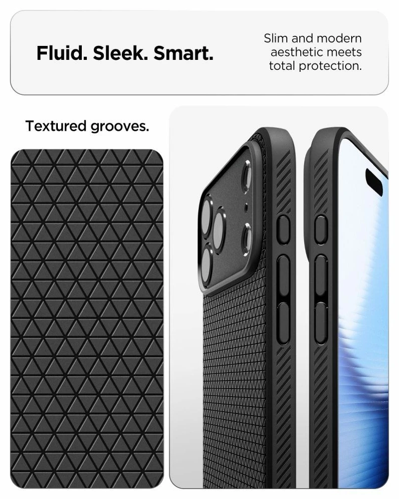 Dėklas Spigen Liquid Air Case for iPhone 18 Pro Max / 17 Pro Max - Matte Juodas