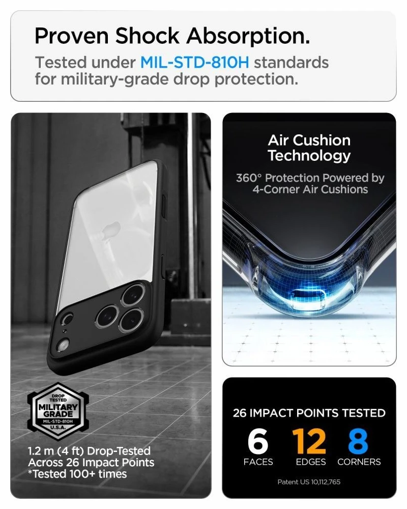 Spigen Ultra Hybrid dėklas iPhone 18 Pro Max / 17 Pro Max - matinis juodas