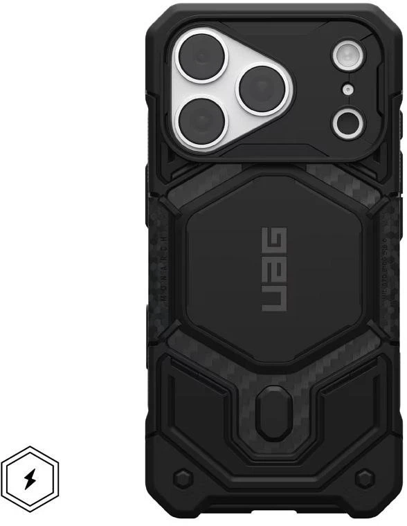 UAG Urban Armor Gear dėklas Monach Pro suderinamas su MagSafe, skirtas IPHONE 18 Pro / 17 Pro, anglies pluoštas
