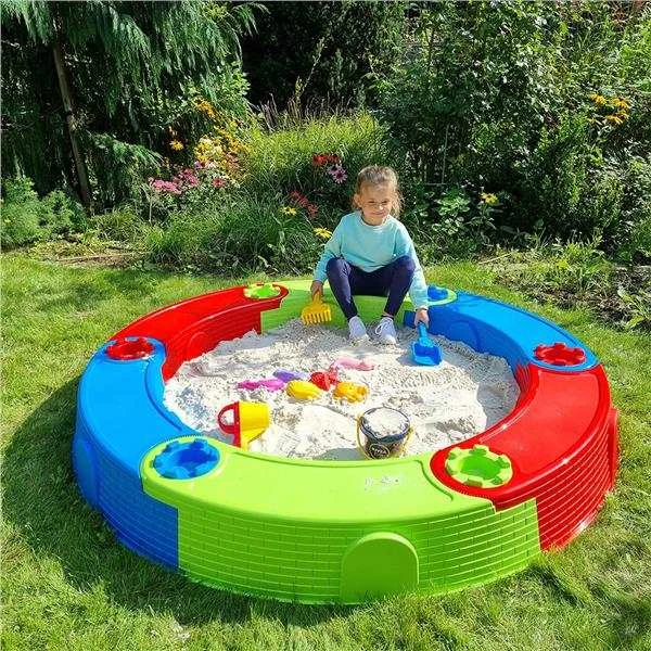Didelė plastikinė sulankstoma smėlio dėžė NEW BABY CASTLE, 170 cm
