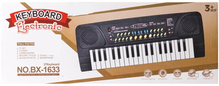 Dideli organa, pianinas, klaviatūra su mikrofonu, 37 klavišai