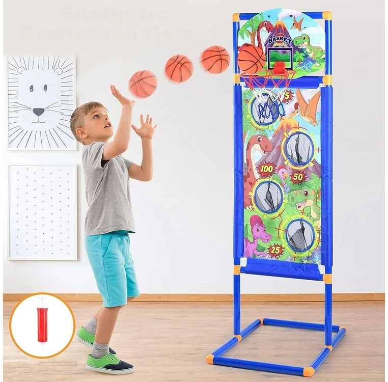 Didelis 3in1 žaidimų rinkinys su šaudymo taikiniu ir krepšiniu