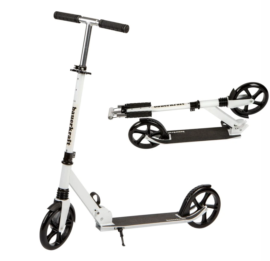 Bauerkraft Miesto paspirtukas vaikams ir paaugliams, sulankstomas, reguliuojamo aukščio 95-105 cm, ratukai 200 mm