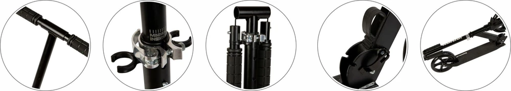 Bauerkraft Miesto paspirtukas vaikams ir paaugliams, sulankstomas, reguliuojamo aukščio 95-105 cm, ratukai 200 mm