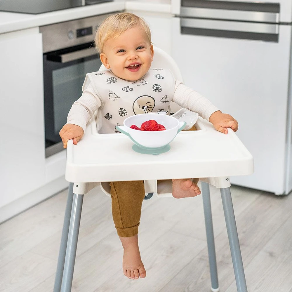 Baby Ono BabyOno lėkštė limpančiu dugnu + šaukštelis Nuo 6+ mėn., geltonas, 1063/04