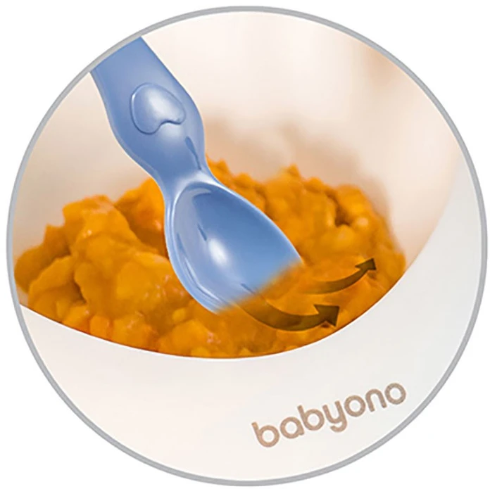 Baby Ono BabyOno lėkštė limpančiu dugnu + šaukštelis Nuo 6+ mėn., mietinė, 1077/03