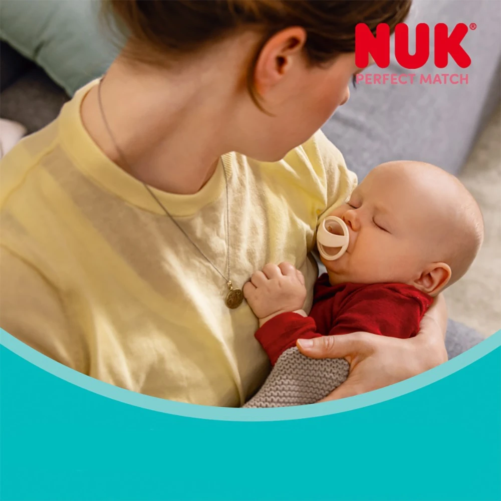 Dummy NUK Perfect Match 0-6 mėn. 2 vnt. smėlio ir raudonos spalvos