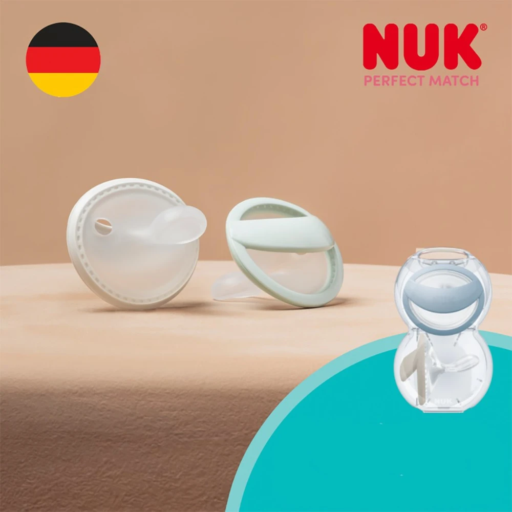 Dummy NUK Perfect Match čiulptukas, silikoninis, 0-6 mėn., 2 vnt., žalia/mėlyna