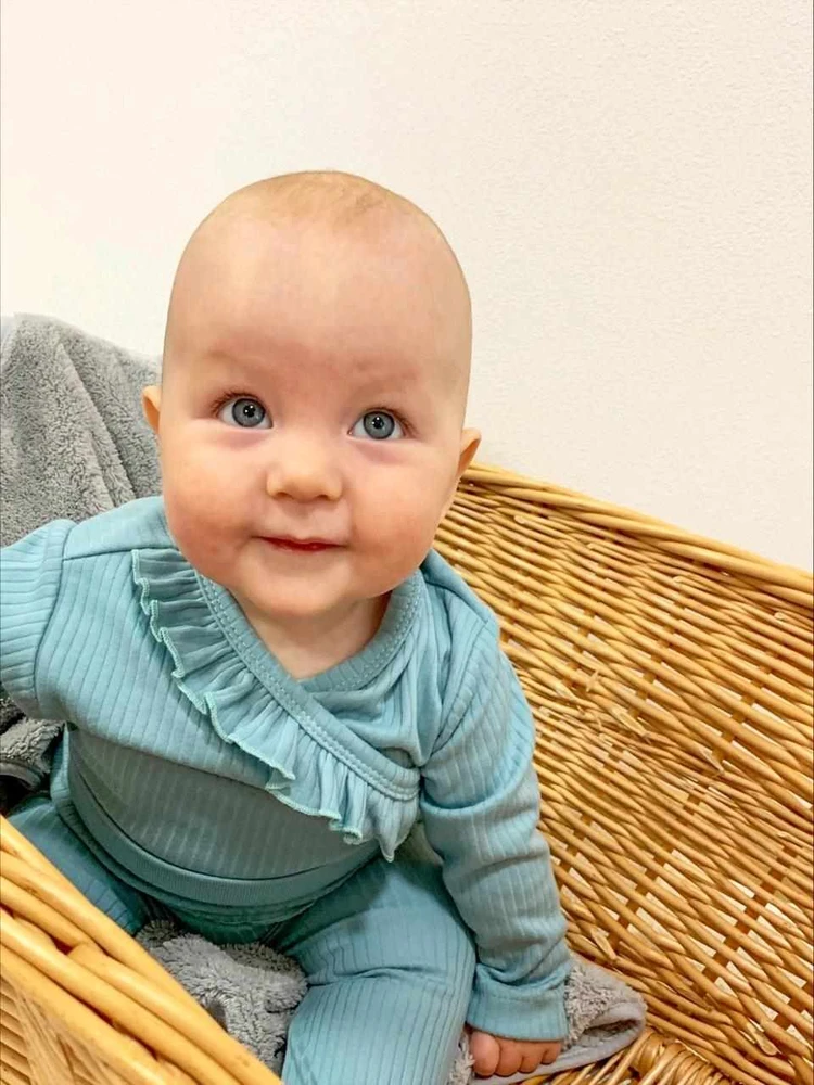 Dviejų dalių kūdikio komplektas New Baby Stripes, ledų mėlyna, dydis 86 (12-18 mėn.)